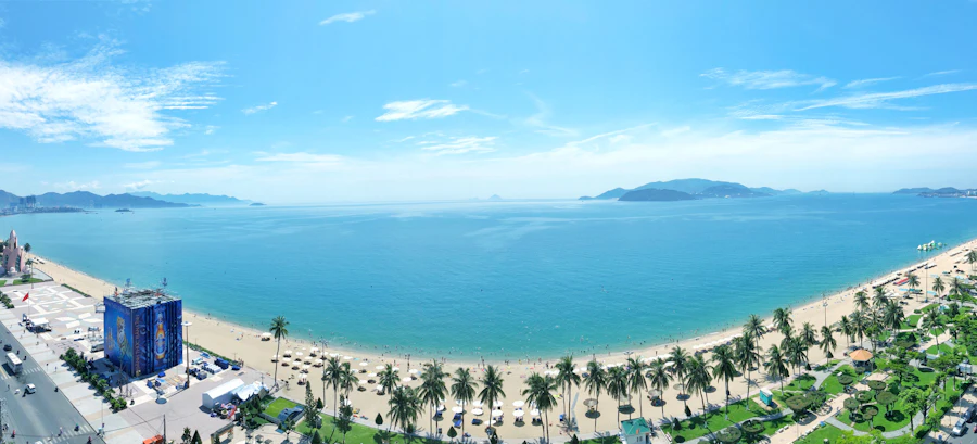 Aerial view of Nha Trang beach and the city coastline